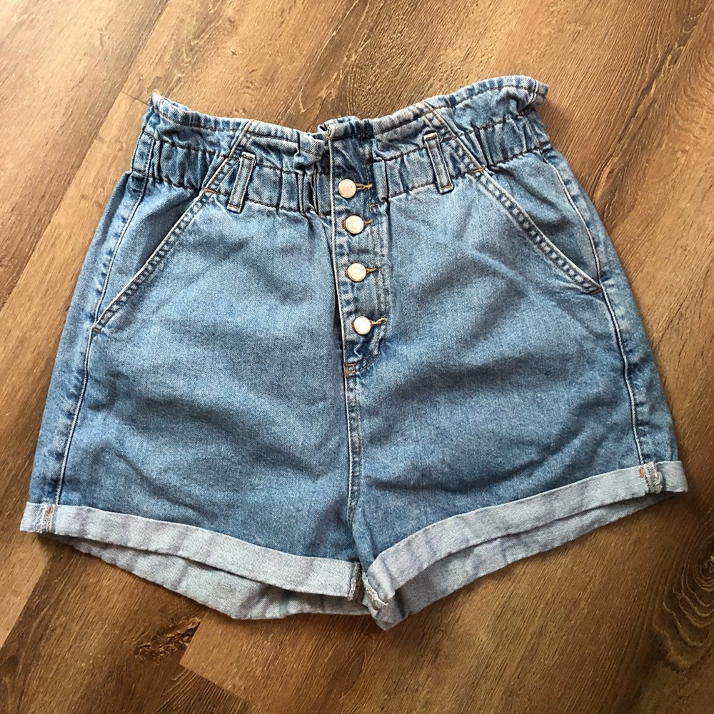Topshop High Waisted Denim Shorts
